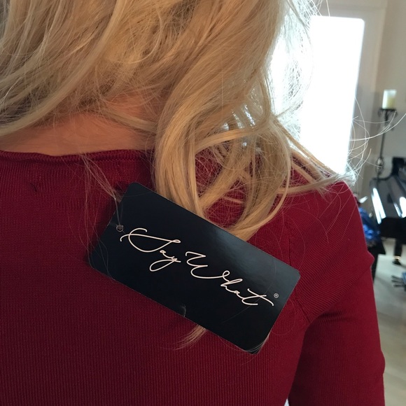 NWT Gorgeous Long Sleeve Fitted Short Dress Red - Picture 6 of 10